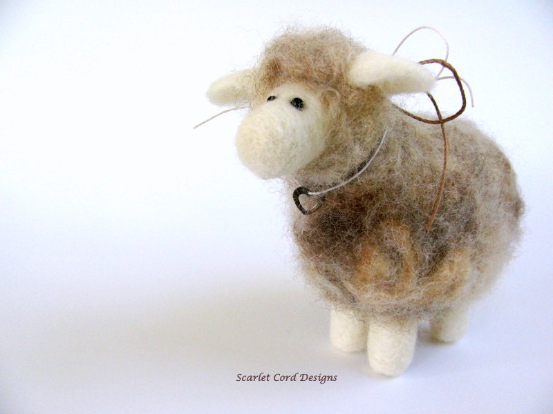 Felted Animal Sheep Wool Soft Sculpture