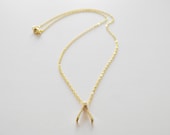 Gold Wishbone Necklace