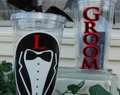 For the Men - Groom Bridal Party Tumbler - Personalized 16oz
