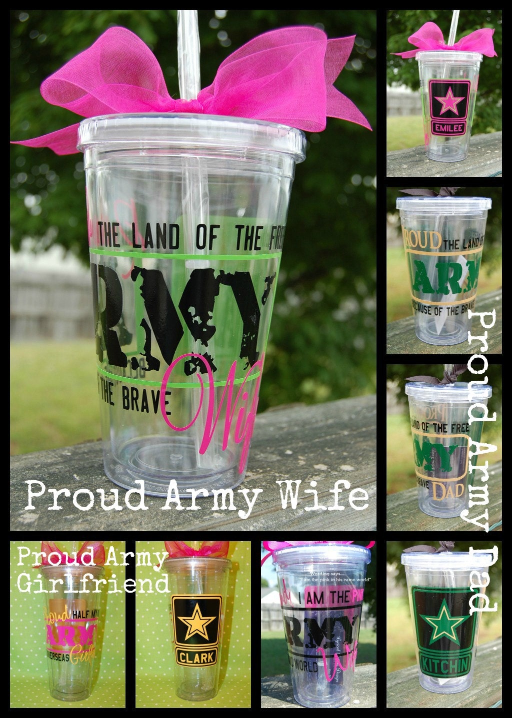 Army Girlfriend - 16oz Personalized Acrylic tumbler