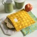 pair of reusable, lined sandwich bags in aqua & gold