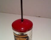 Vintage 1950s Vegetable Chopper - glass with metal lid