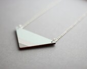 Geometric Triangle Necklace (Grey - Blue - Silver) - Modern Handmade Jewellery