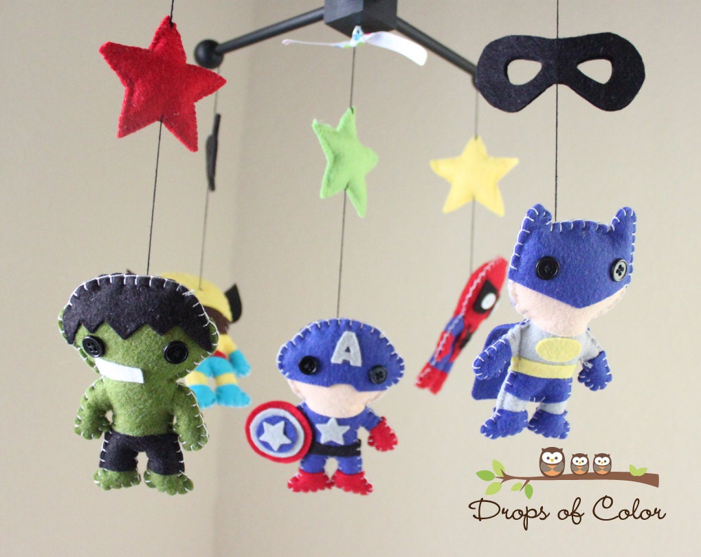 Baby Mobile - Baby Crib Mobile - Nursery Super Heroes Mobile (You Can Pick Other Custom Heroes)