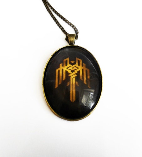 Dragon Age Kirkwall Crest Brass Cameo Necklace Gaming