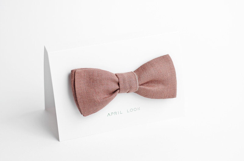 Bow tie, dusty rose and beige