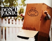 Friendly, Fun Don't Panic: Cute Collage Note Card on High Quality Recycled Cardstock, Free Shipping