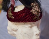 Maroon Velvet Fascinator Hat