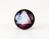 Galaxy Triangle Ring, Hipster Jewelry, Geometric Adjustable Bronze Ring