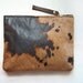 Last one. Ready to ship. A N I M A L Hair on Hide Clutch. Leather Animal Clutch. Brown Leather Clutch