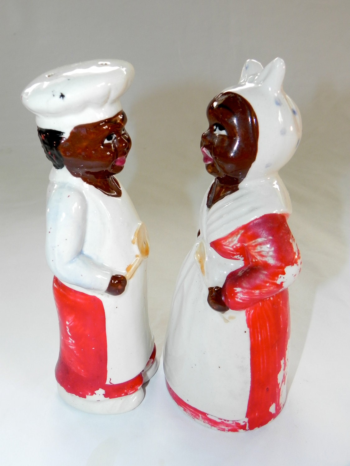 vintage large mammy and chef // black americana // made in japan
