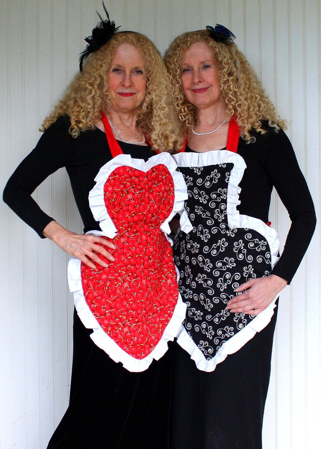 Womens Apron Vintage Queen of Hearts, Valentine Apron