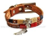 Jewelry bangle leather bracelet men bracelet women bracelet with leather ropes metal SH-00000019
