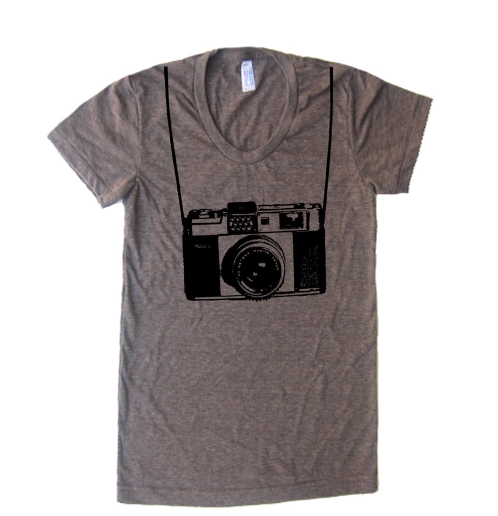 Womens Vintage Camera T Shirt - American Apparel Tshirt - S M L XL (20 Color Options)