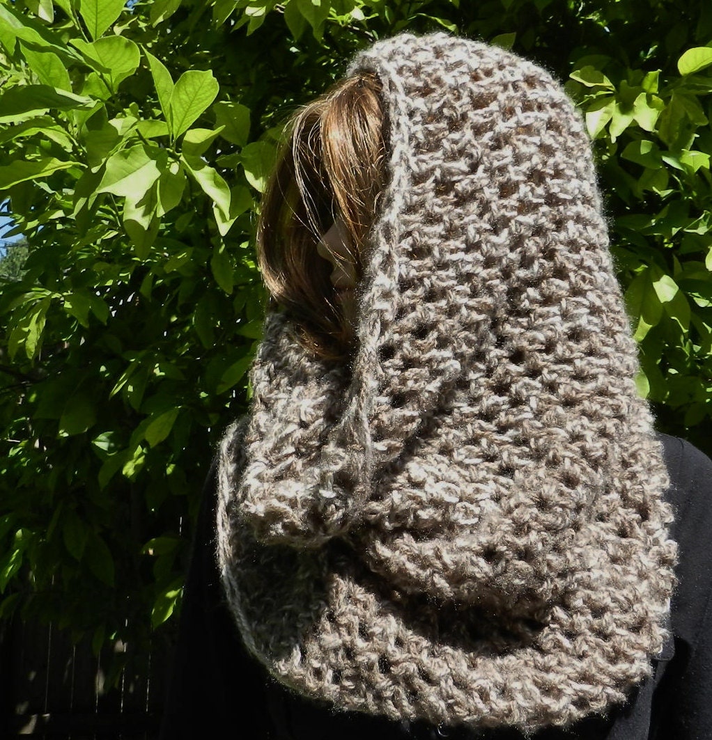 Hand Crochet Modern Cowl - Neckwarmer - Head Tube - Scarf Soft Chunky Texture