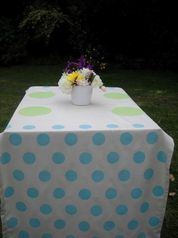 TABLE RUNNERS Dots XLwide bright colors on cotton fabric.For table setting and decor Indoor and Outdoor your table