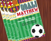 Barcelona Futbol Invitation- Soccer Printable Invitation- Birthday Invitation- JPEG/PDF Il_170x135