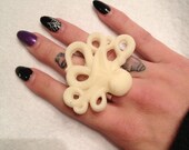 SALE Giant Octopus Ring in White