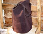 The Zen Bag- Minimalist Suede Tote in Chocolate