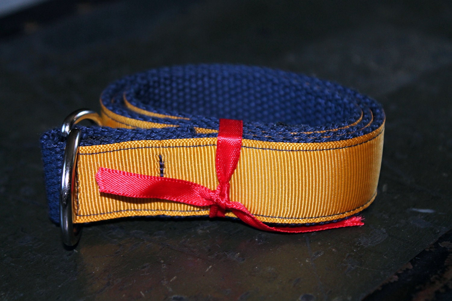 Kids Mustard Gold and Navy Ribbon Belt Uniforms or Back to School