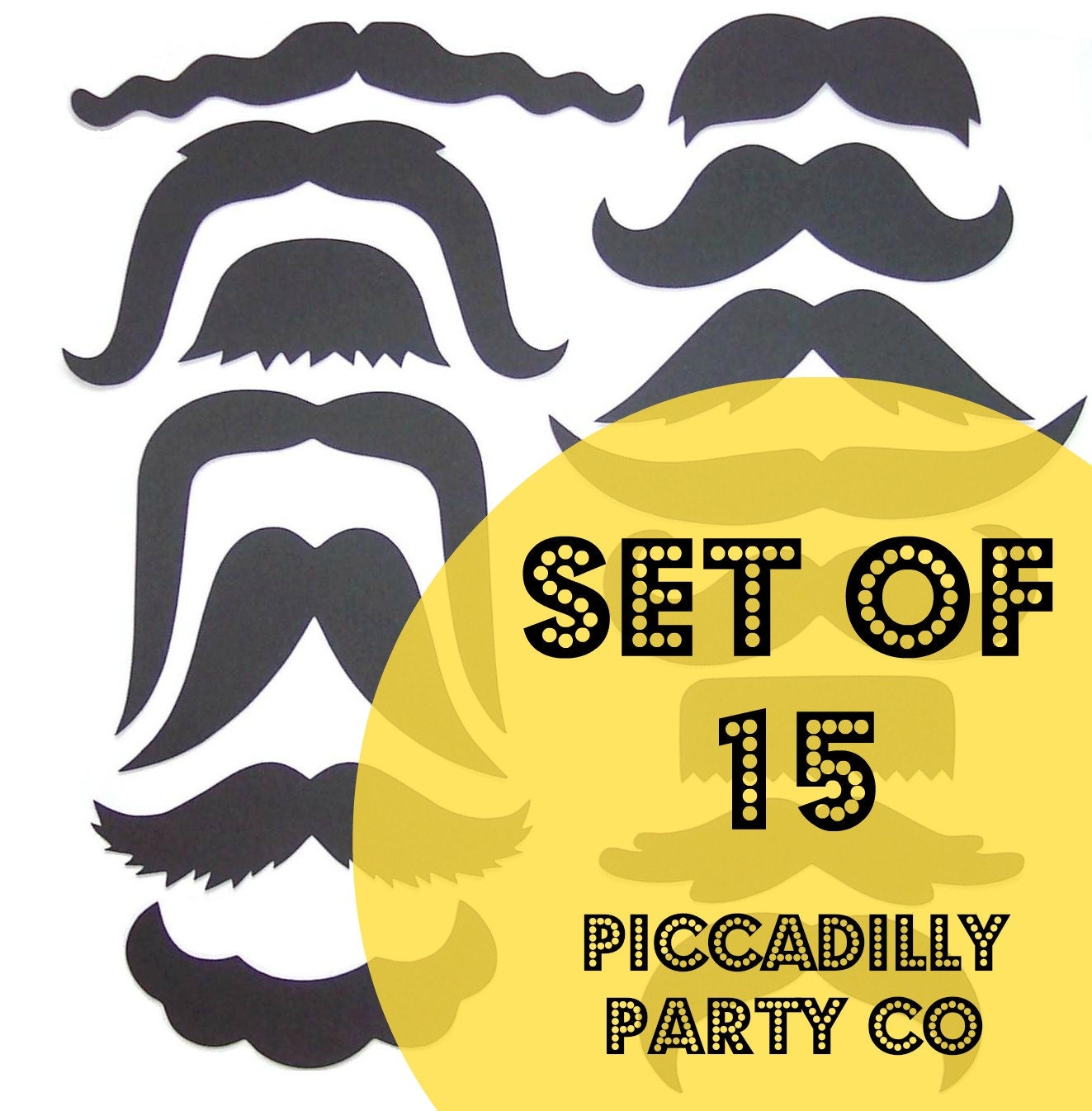15 Mustache Cut Outs - Die Cuts - Photo Props - Party Decorations - Garlands - Party Straws - Photo Booths