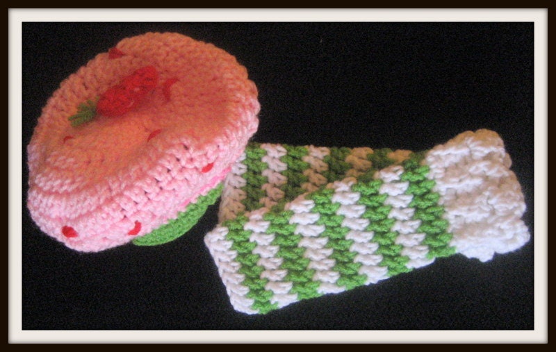 Strawberry Shortcake Hat and leg Warmers Made to Order Baby, Toddler
