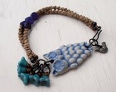 Blue Wisdom - handmade bracelet, owl bracelet, beaded bracelet, bird bracelet, owl jewellery, blue bracelet