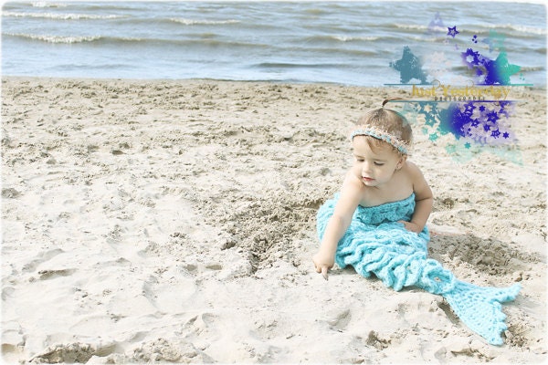 Instant Download - 0-24 Month Mermaid Cape Tail - PDF Crochet Pattern - 2 different sizes - Whips up FAST