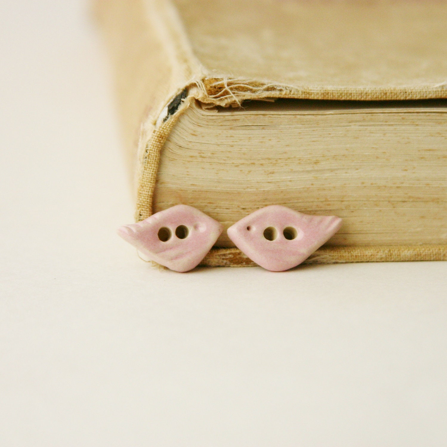 Tiny Pink Bird Buttons - Choose Your Color - 32 Choices - Blush Pink - Ready to Ship
