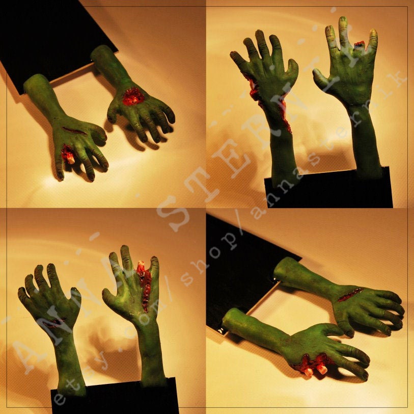 Pair of ZOMBIE Hands - CUSTOM bookmark - OOAK - (Made to order)