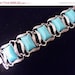 Vintage Faux Turquoise Bracelet by Coro Chunky Wide Retro Rockabilly Collectible Jewelry