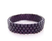 Skinny Black Ring, Stackable Ring, Black Beaded Ring, Modern Ring, Classic Ring, Handmade by JeannieRichard