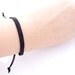 Black Bracelet, Black Beaded Cord Bracelet, Unisex Bracelet, Men Bracelet, Cotton Cord Bracelet, OOAK Bracelet, Handmade by JeannieRichard