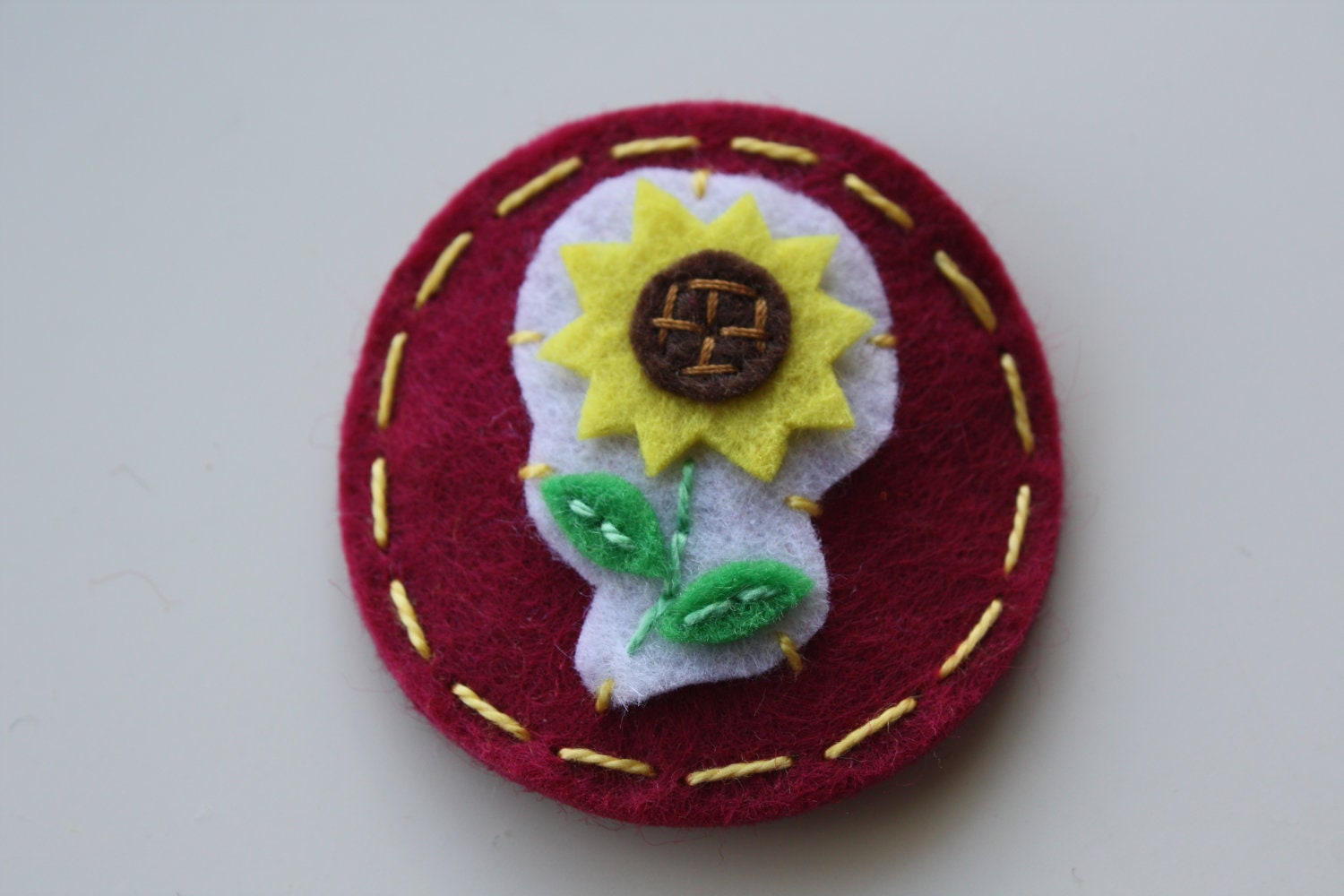 Felt Sunflower Hair Clip
