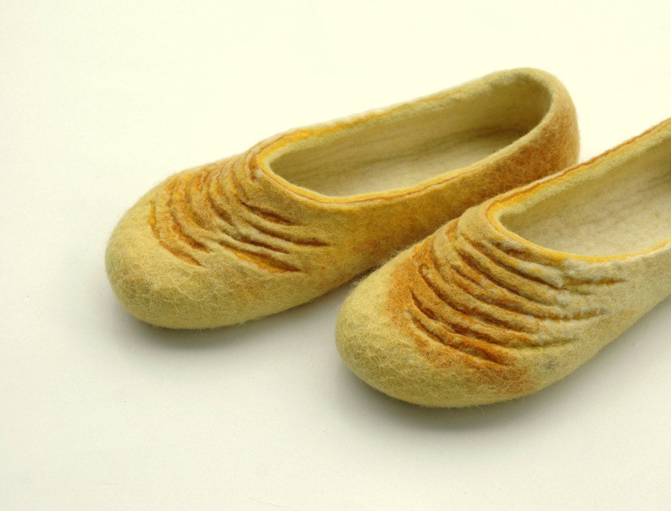 Felted slippers Yellow Yellow