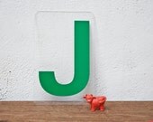 Green Marquee Plastic Letter J Sign