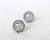 PEWTER - Gunmetal Posts - Stud Earrings - Surgical Steel Metal Jewelry - Polymer Clay & Resin - Dark Silver - Antique Silver