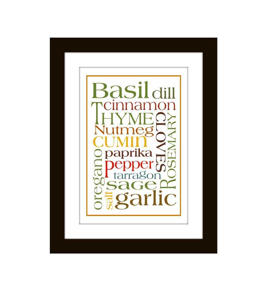 Subway Art Poster Print Kitchen Art 5 X 7 Herbs & Spices