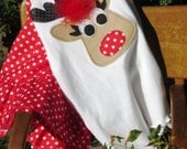 Christmas Outfit or Christmas Morning Pajamas...Sassy Reindeer Shirt and Red Polka Dot Pants Outfit. - 6m to 8 yrs - larger sizes available