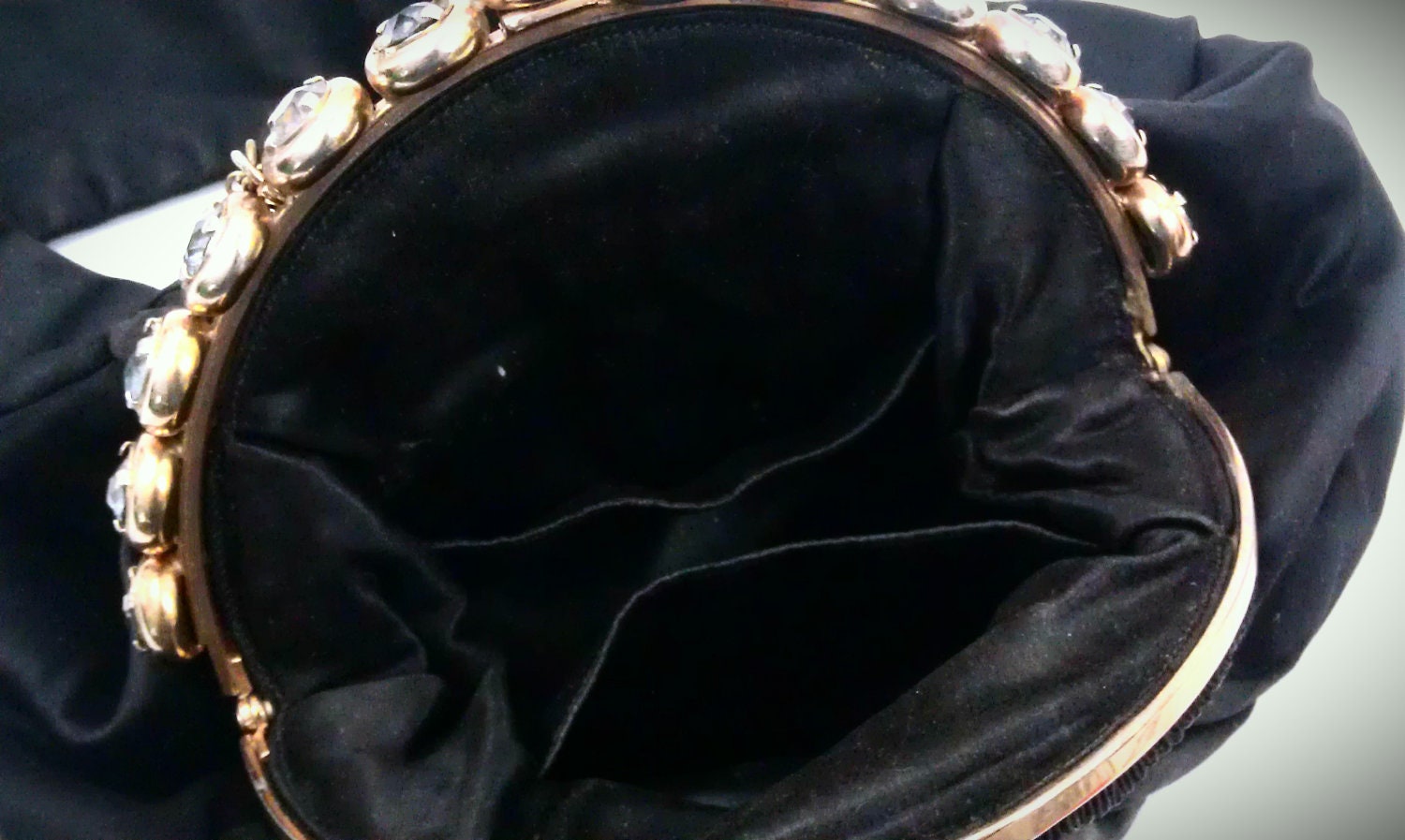 Gorgeous Black Designer Evening Bag with Chunky Crystals