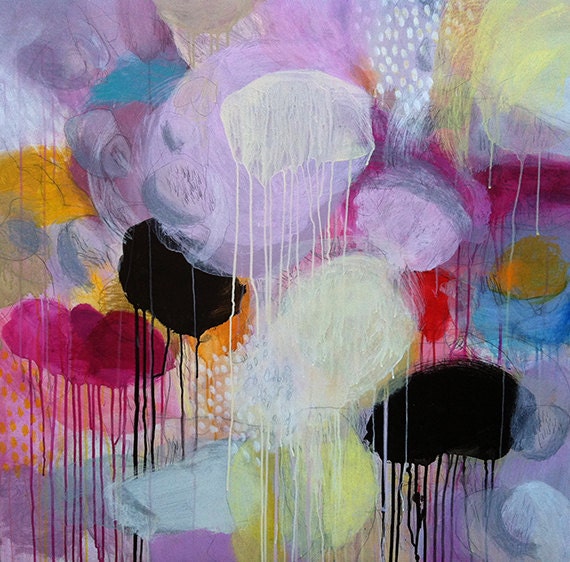 Mary meets the clown - Fine Art Giclée Print from original acrylic abstract painting