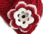 Red Flower Beanie - Baby - Girl - Hat