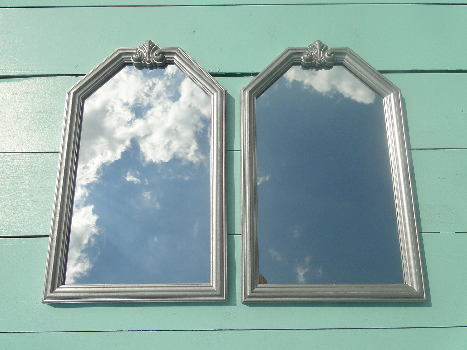 You choose the color Pair of Vintage Framed Mirrors Set Collection Set silver Hollywood Regency Paris Apartment French Country