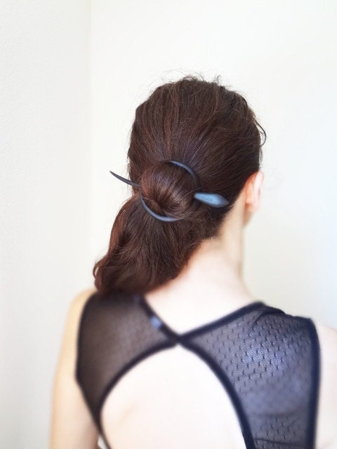 breakfast at tiffany 's Ebony wood wood hair pin shawl pin