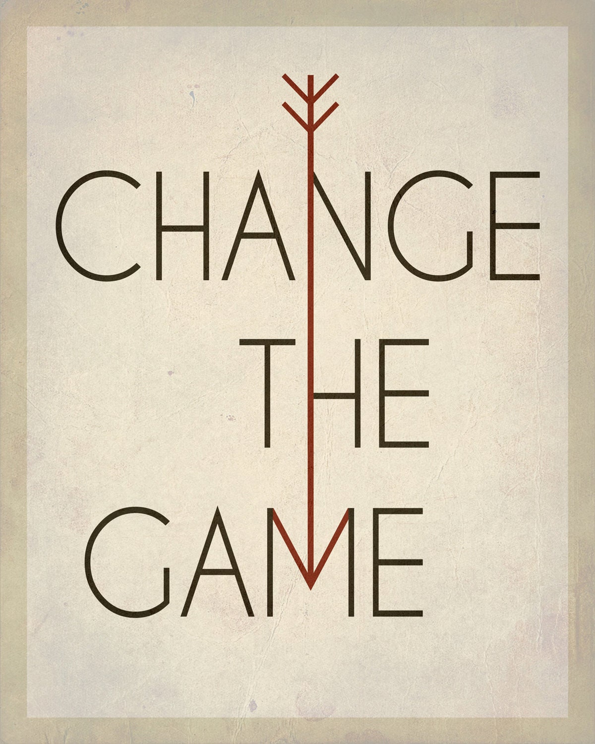 Typography Poster Print / Hunger Games Inspired Change The Game Print 11" x 14" Wall Art