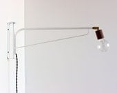 Otis light: 24" white with swiveling Walnut socket