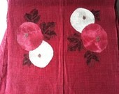 vintage kimono obi - japanese pure linen - summer style - chrysanthemum -  340cm - sent via EMS