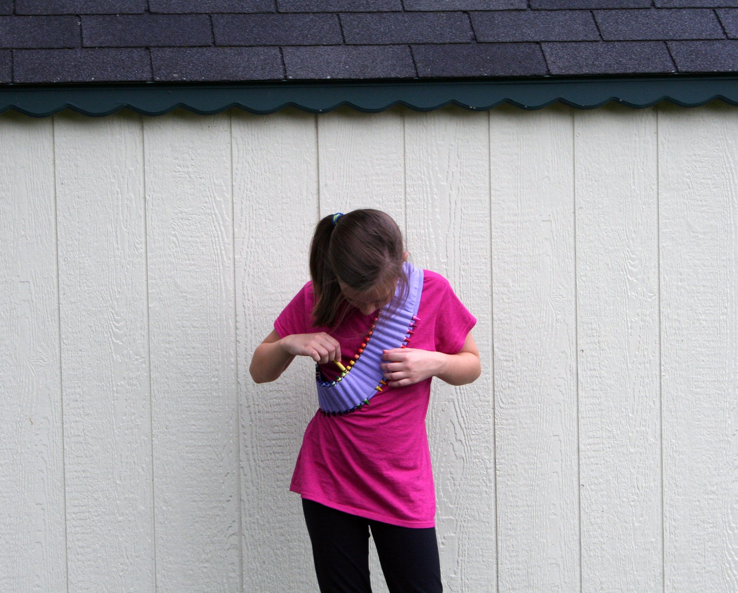 crayon ammo belt for kids -- lavender