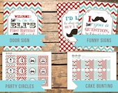 Vintage Little Man Mustache Birthday Party Printables & Decor - No Invitation or Thank You Note Il_170x135