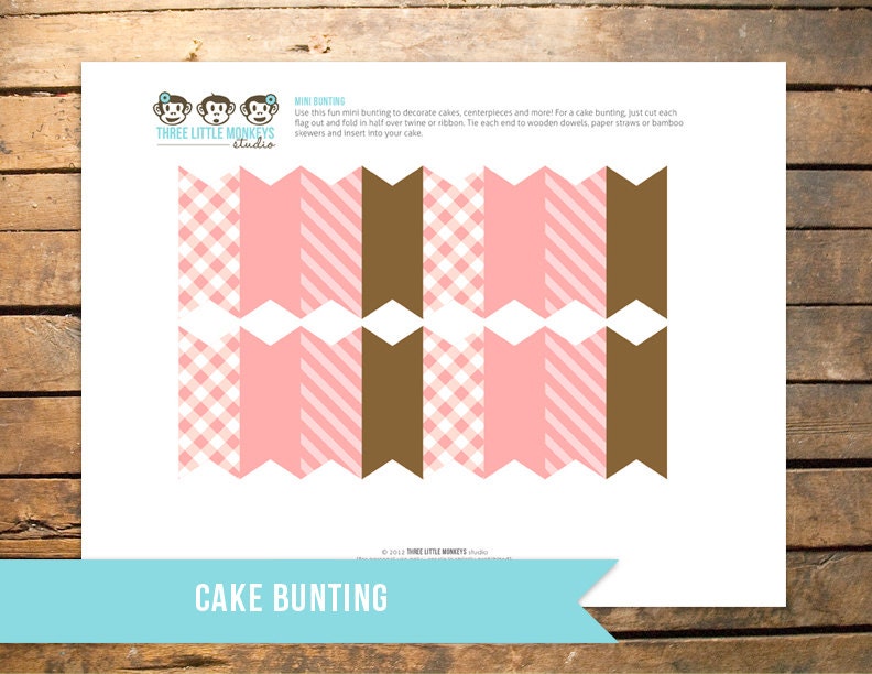 Pancakes and PJs Cake Bunting - decorate a cake or use for decor Il_570xn